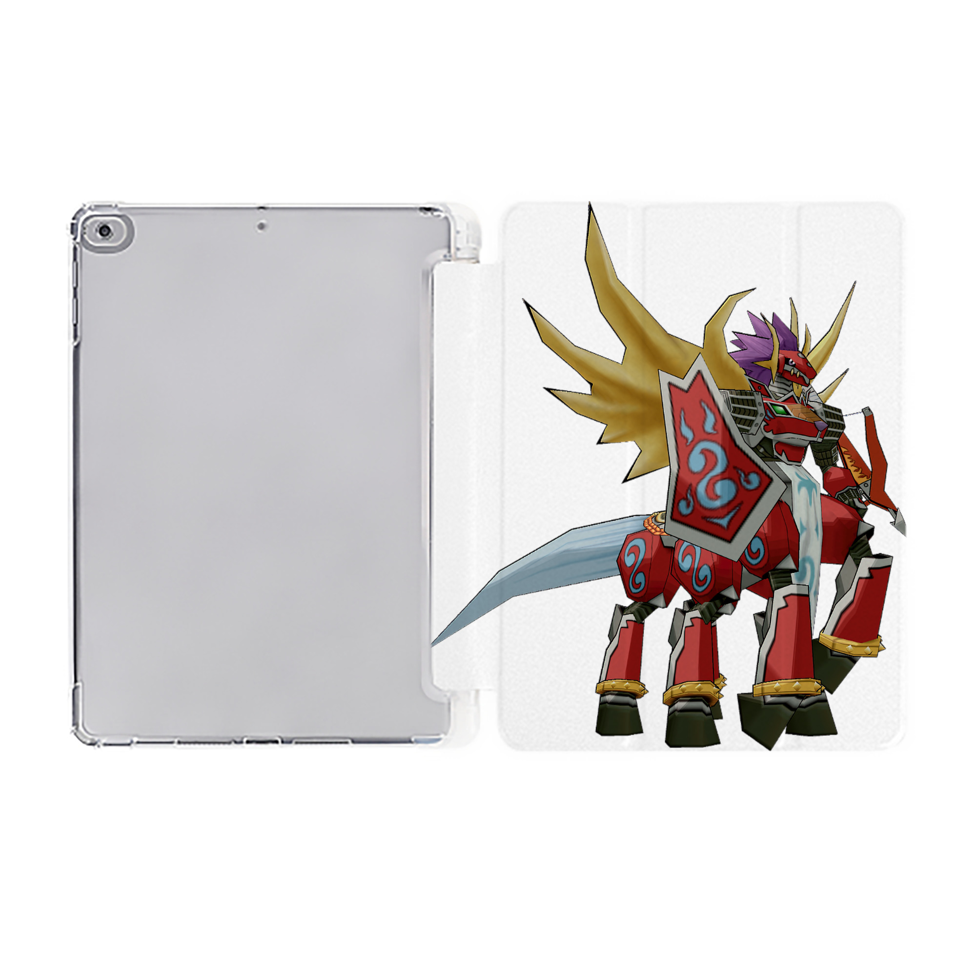 （画像用） Digimon デジタルモンスター/デジモン IPad ケース ペン収納付き 三つ折りスタンド PUレザー×シリコン 対応機種9.5/10.5/10.9インチ